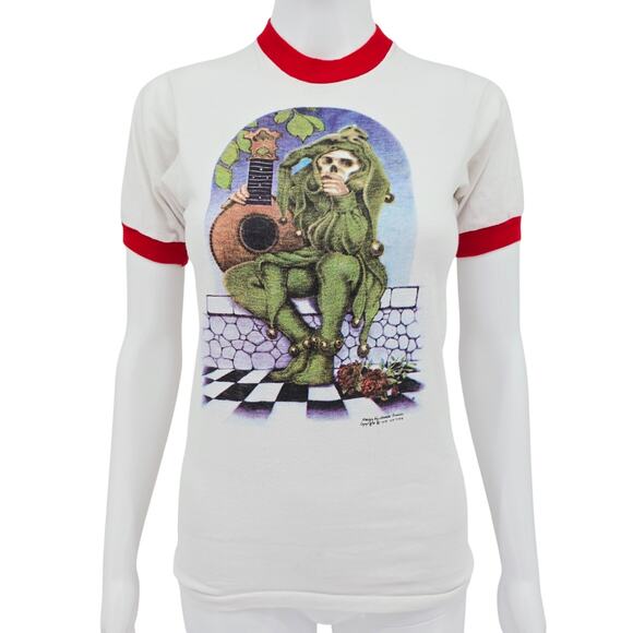 Grateful Dead 1973 Original Vintage Ringer Tee Shirt White Small